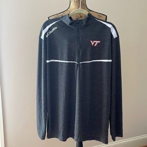 Columbia Golf XL Virginia Tech Logo Omni Wick Black 1/4 Zip Long Sleeve